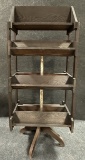 Antique Early 20th Century Revolving Mission Oak Bookstand