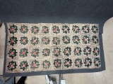 Antique Mid 1800s Rose Patterned Folk Art Large Hooked Rug AAFA