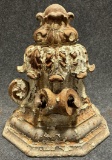 Antique Late 1890s Cast Iron Structural Corbel w White Paint Remnants