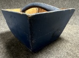19th Century Blue Painted Wooden Rice Bucket