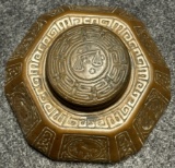 Antique Early 1900s Signed Tiffany Studios Solid Bronze Inkwell Stamped 1072