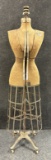 Antique Victorian Adjustable Dress Form by Acme Ca. 1900s w Cast Iron Base