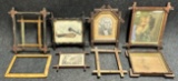 Lot of 10 Antique Ornate Tramp Art and Eastlake Victorian Frames  Lithographs