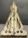 Antique White Painted Pair Ornate Farmhouse Corbels