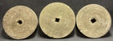 Lot of 3 Antique Grinding Stones w Great Colors