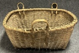 Antique 3 Handle Mid 1800s Field Gathering Basket
