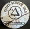 1930s 3' Cities Servie Oils Once Always Double Sided Porcelain Advertising Sign
