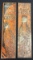 Pair Orange Crush 1920s-30s Soda Pop Embossed Advertising Door Push Tin Metal Signs