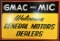 GMAC & MIC General Motors Dealers Advertising Masonite Sign Ca. 1960s