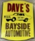 Dave Tinney's Bayside Automotive Plastic Lighted Up Advertising Sign w/ 60s Embossed Race Car