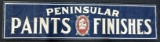 1920s Paints & Finishes Framed Canvas Painted Peninsular Paint & Varnish Co Detroit Michigan Sign