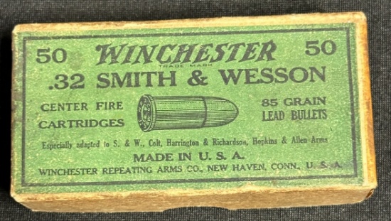 Early 1900s Winchester .32 Smith & Wesson Center Fire Cartridges Ammo