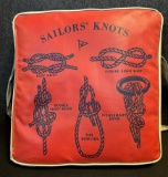 Kapok Flotation Boat Throw Pillow Sailor's Knots 1950s Seat Cushion