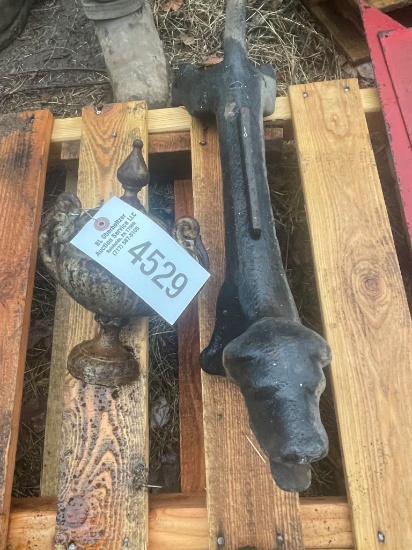 CAST IRON DOG BOOT SCRAPER, CAST STOVE TOP
