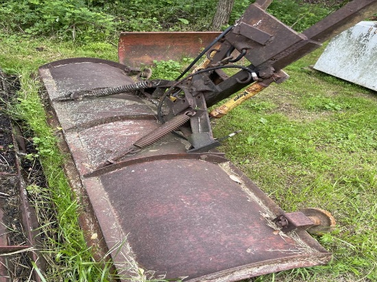 snow plow with frame power angle