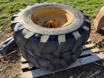 BKT 16.9 TR 459 Pair on JCB Wheels