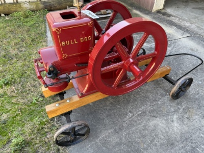 Bulldog no tag on cart painted