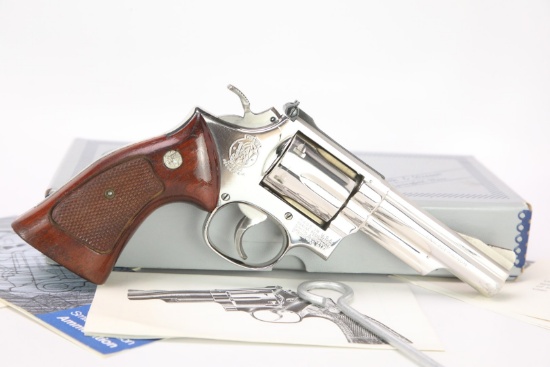 Smith & Wesson Model 19-3, The .357 Combat Magnum Nickel Revolver & Box