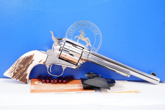 early 3rd Generation Nickel .357 Colt Single Action Army Revolver & Later Box