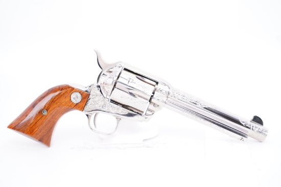 1986 Class B engraved Colt 3rd Gen Single Action Army Revolver & Letter