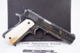 Derek Fernelius engraved Pre-War Colt Super .38 Semi Automatic