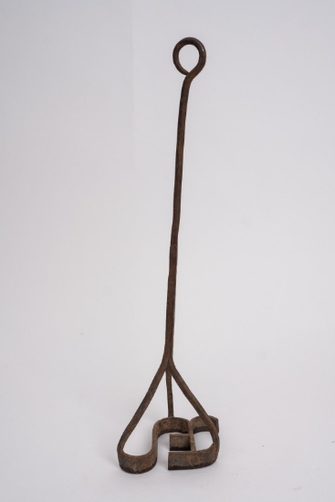 Hand Forged F Tumbling S Branding Iron, ANTIQUE