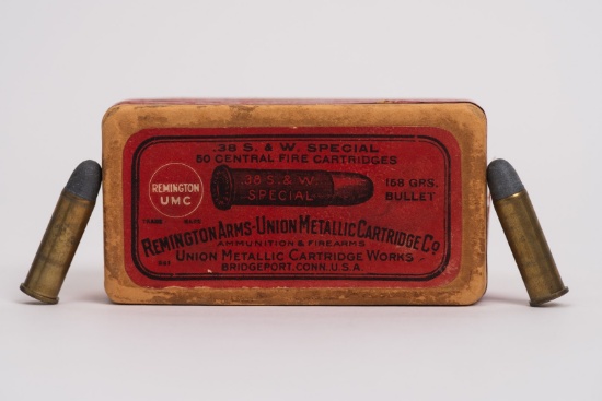 Full Correct Vintage Ammunition Winchester .38 Caliber Short, Green Label