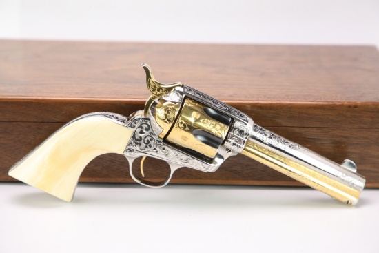 Custom engraved 1st Gen Colt Single Action Army SAA .45 LC 4 3/4" Revolver & Box