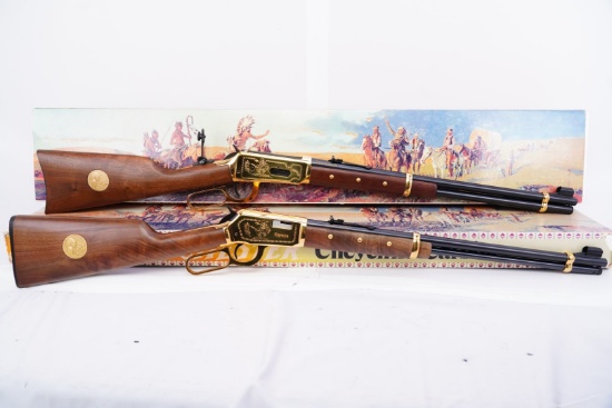Pair Winchester Cheyenne Commemorative Rifles Model 94 & 9422 & Boxes