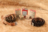 2x Leather Shotgun Belts, 2x Shotshell Boxes, 3x Dupont Black Powder Tins Sportsman's Lot