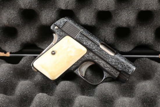 Custom Engraved Colt Model 1908 Automatic Hammerless Vest Pocket .25 ACP Pistol, 1920 C&R