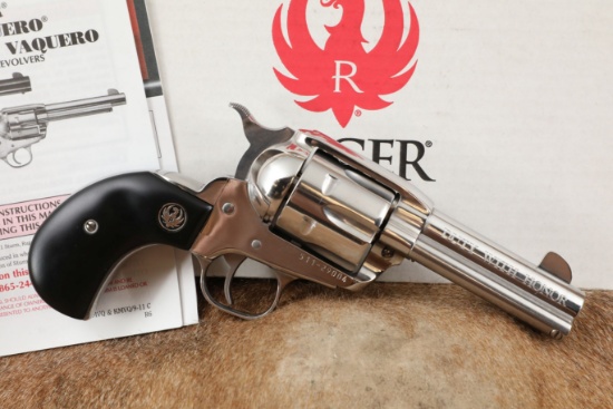 Stainless Ruger Birdshead Sheriffs Model New Vaquero 3 3/4" .45 ACP Revolver & Box, 2012