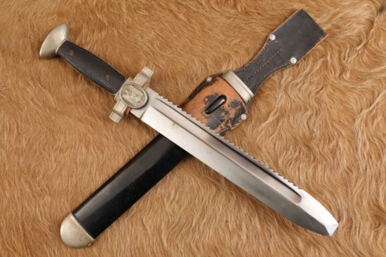 German WW2 Deutsche Rotes Kreuz DRK Red Cross EM Hewer Dagger & Sheath W/ Frog