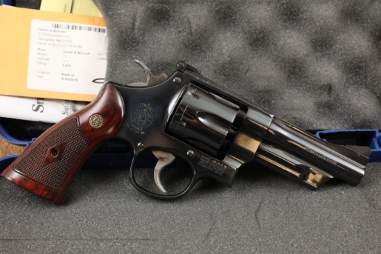 Smith & Wesson Model 27-9 .357 Magnum Revolver 4" Blued Rosewood Grips, MFD 2015