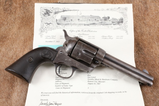 Colt 1st Gen Single Action Army SAA 4 3/4” .32-20 WCF Revolver Kansas City, MO Shipped, 1907 C&R