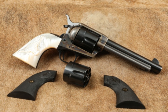 Colt Single Action Army 2nd Gen Revolver .45 Colt/ ACP Convertible Pearl Longhorn Grips 1967 C&R