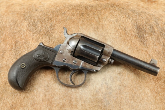 Colt Model 1877 Lightning 3.5" Blue & Case Color .38 Colt Double Action Revolver, MFD 1904