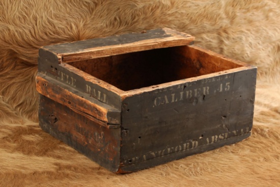 CANFIELD COLLECTION US Army Frankford Arsenal .45-70 Trapdoor Springfield Wooden Cartridge Crate