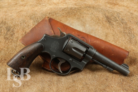 WWII US Navy Smith & Wesson Victory Model Black Magic 4" .38 Special Revolver w/ Holster, C&R