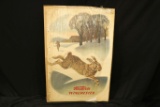 Vintage 1950s Western Winchester Weimer Pursell Illustrated Rabbit Hunting Advertising Poster