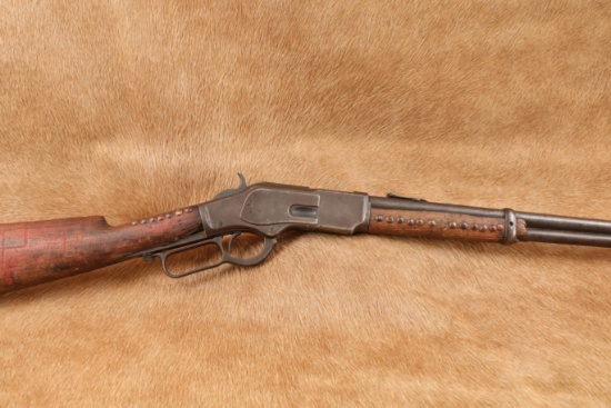 Winchester Model 1873 Indian Tacked Saddle Ring Carbine .44-40 Lever ...