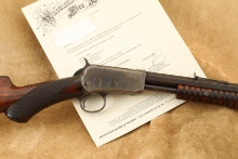 Winchester Model 1890 Deluxe, Factory Monogram & Matted .22 Wrf Slide-action Rifle & Letter Mfd 1898