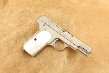 Colt Model 1903 Pocket Hammerless 3 3/4" Nickel .32 Acp Semi-automatic Pistol, 1923 C&r