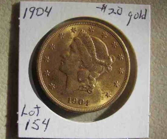 1904 $20 gold piece obverse