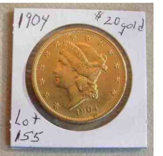 1904 $20 gold piece obverse
