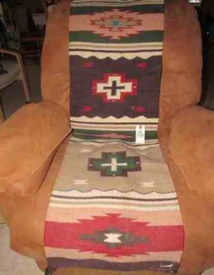 Rust colored ultra suede recliner swivel /rocking chair