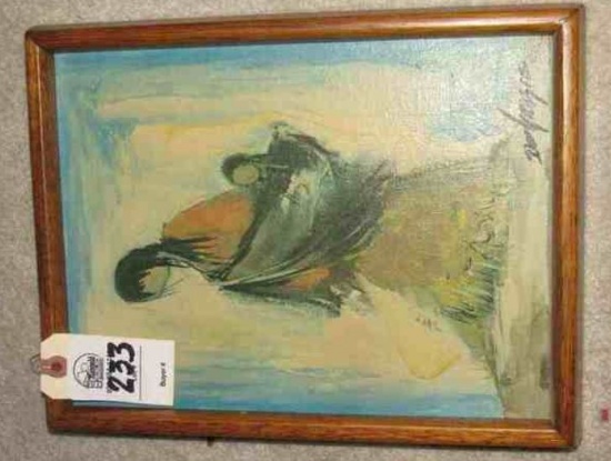 "End of a Long Day" Original Oil Painting by Ted DeGrazia, 13"H x 10"W.