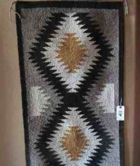 Navajo Weaving w/ wild carrot dye and black, gray & white hand carded & twisted wool