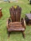 Wooden wagon wheel rocking chair