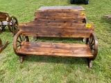 Wooden wagon wheel benches